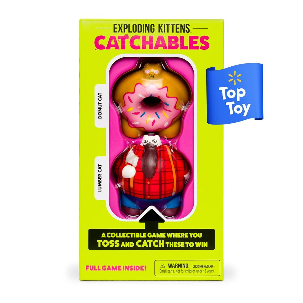 Exploding Kittens Catchables Collectible Game Lumber and Donut Cat NWT